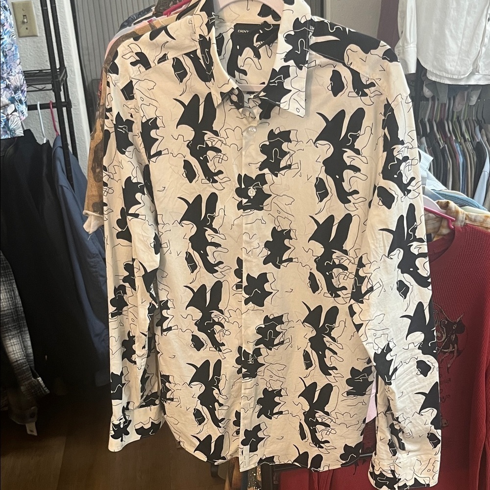 DKNY Monochrome Abstract Shirt